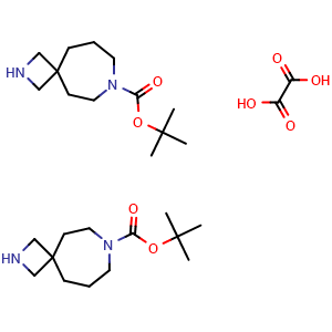 Chemical structure of tert-butyl 2,7-diazaspiro[3.6]decane-7-carboxylate hemioxalate , AChemBlock X187673