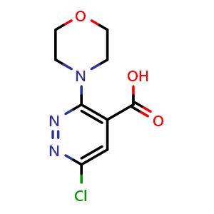 Chemical structure of 6-chloro-3-morpholinopyridazine-4-carboxylic acid , CAS 1896512-14-3, AChemBlock X187677
