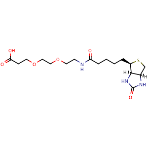 Chemical structure of Biotin-PEG2-acid , CAS 1365655-89-5, AChemBlock X187718