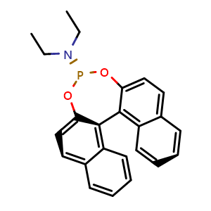 Chemical structure of (11bS)-N,N-diethyldinaphtho[2,1-d:1',2'-f][1,3,2]dioxaphosphepin-4-amine , CAS 252288-04-3, AChemBlock X187745