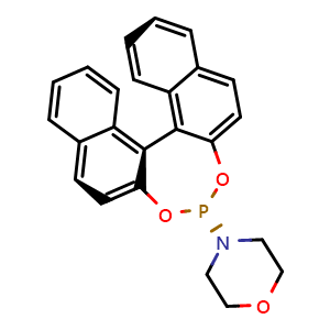 Chemical structure of 4-((11bR)-dinaphtho[2,1-d:1',2'-f][1,3,2]dioxaphosphepin-4-yl)morpholine , CAS 636559-56-3, AChemBlock X187747