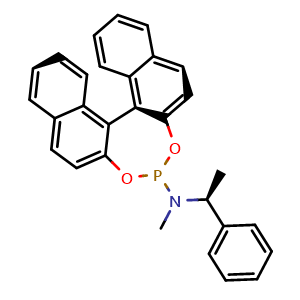 Chemical structure of N-Methyl-N-[(S)-1-phenylethyl]-dinaphtho[2,1-d:1',2'-f][1,3,2]dioxaphosphepin-4-amine , CAS 712352-04-0, AChemBlock X187754