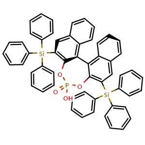 Chemical structure of (R)-(-)-3,3'-Bis(triphenylsilyl)-1,1'-binaphthyl-2,2'-diyl hydrogen phosphate , CAS 791616-55-2, AChemBlock X187756