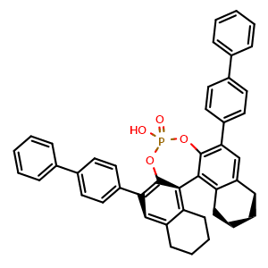 Chemical structure of (11bR)-2,6-Di([1,1'-biphenyl]-4-yl)-4-hydroxy-8,9,10,11,12,13,14,15-octahydrodinaphtho[2,1-d:1',2'-f][1,3,2]dioxaphosphepine 4-oxide , CAS 861909-35-5, AChemBlock X187762