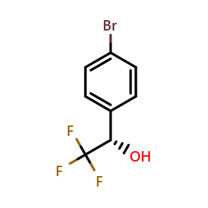 Chemical structure of (S)-1-(4-Bromophenyl)-2,2,2-trifluoroethanol , CAS 80418-13-9, AChemBlock X187764