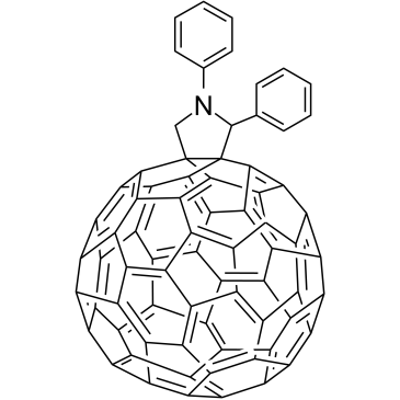 Chemical structure of 1',5'-Dihydro-1',2'-diphenyl-2'H-[5,6]fullereno-C60-Ih-[1,9-c]pyrrole , CAS 1373934-14-5, AChemBlock X187785