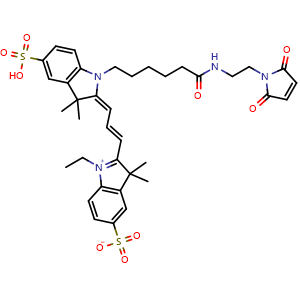 Chemical structure of Cyanine 3 Maleimide , CAS 616207-80-8, AChemBlock X187803