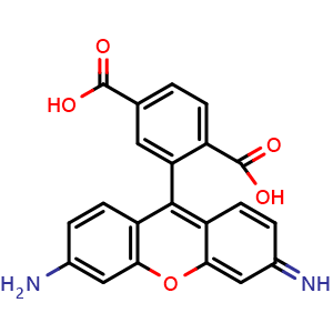 Chemical structure of 6-carboxyrhodamine 110 , CAS 831200-56-7, AChemBlock X187809