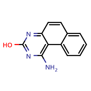 Chemical structure of 1-aminobenzo[f]quinazolin-3-ol , CAS 7066-16-2, AChemBlock X187817