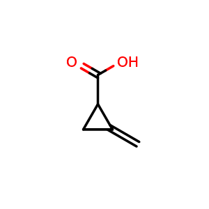 Chemical structure of 2-Methylene-cyclopropanecarboxylic acid , CAS 62266-36-8, AChemBlock X187852
