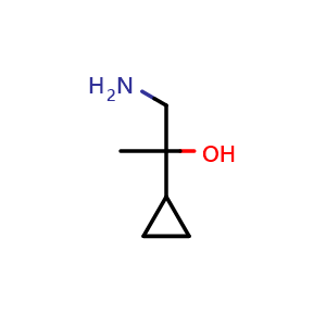 Chemical structure of 1-Amino-2-cyclopropyl-propan-2-ol , CAS 868851-43-8, AChemBlock X187880