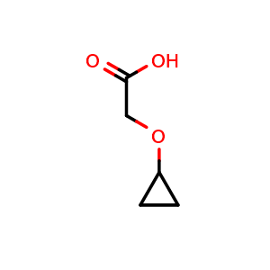 Chemical structure of 2-(cyclopropoxy)acetic acid , CAS 246869-07-8, AChemBlock X187883