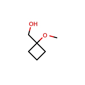 Chemical structure of (1-Methoxy-cyclobutyl)-methanol , CAS 1781325-57-2, AChemBlock X187884