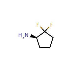 Chemical structure of (1R)-2,2-difluorocyclopentanamine , CAS 1202174-23-9, AChemBlock X187893