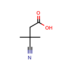 Chemical structure of 3-Cyano-3,3-dimethyl-propionic acid , CAS 99839-17-5, AChemBlock X187910