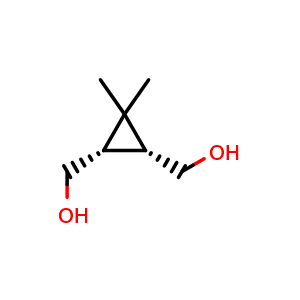 Chemical structure of cis-1,2-Di-hydroxymethyl-3,3-dimethyl-cyclopropane , CAS 67528-55-6, AChemBlock X187926