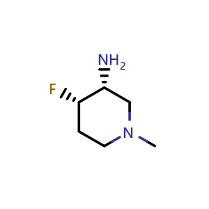 Chemical structure of (3R,4S)-4-fluoro-1-methylpiperidin-3-amine , AChemBlock X187933