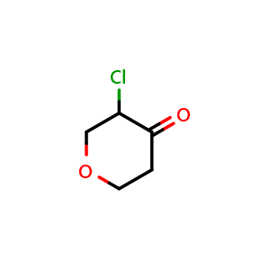 Chemical structure of 3-Chlorotetrahydropyran-4-one , CAS 160427-98-5, AChemBlock X187952