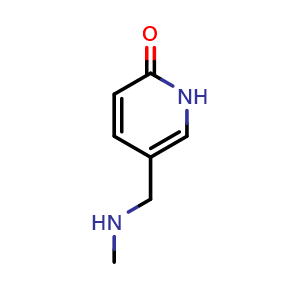 Chemical structure of 5-((methylamino)methyl)pyridin-2(1H)-one , CAS 152195-86-3, AChemBlock X187965