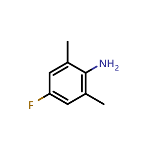 Chemical structure of 4-Fluoro-2,6-dimethyl-phenylamine , CAS 392-70-1, AChemBlock X187968