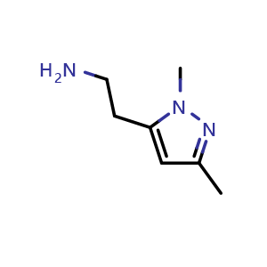 Chemical structure of 2-(2,5-dimethylpyrazol-3-yl)ethanamine , CAS 955403-47-1, AChemBlock X187970