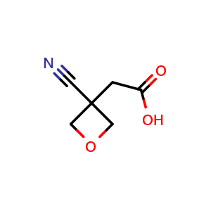 Chemical structure of (3-Cyano-oxetan-3-yl)-acetic acid , CAS 1935344-87-8, AChemBlock X187974