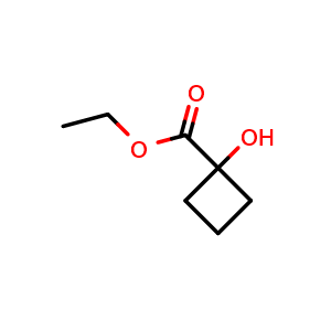 Chemical structure of 1-Hydroxy-cyclobutanecarboxylic acid ethyl ester , CAS 41248-22-0, AChemBlock X187994
