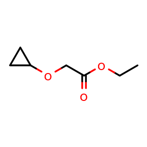 Chemical structure of Cyclopropoxy-acetic acid ethyl ester , CAS 2119471-89-3, AChemBlock X187995