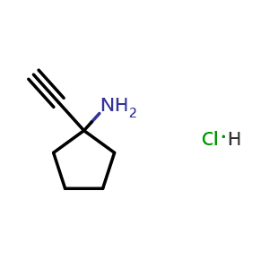 Chemical structure of 1-ethynylcyclopentanamine hydrochloride , CAS 2094140-42-6, AChemBlock X188003