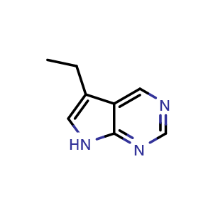 Chemical structure of 5-Ethyl-7H-pyrrolo[2,3-d]pyrimidine , CAS 905581-06-8, AChemBlock X188014