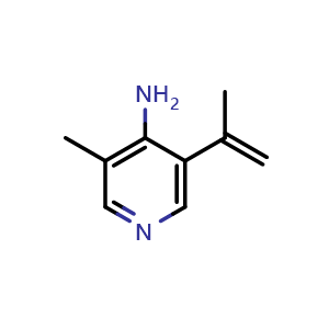 Chemical structure of 3-methyl-5-(prop-1-en-2-yl)pyridin-4-amine , CAS 2397624-10-9, AChemBlock X188020