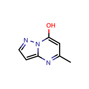 Chemical structure of 5-methylpyrazolo[1,5-a]pyrimidin-7-ol , CAS 16082-26-1, AChemBlock X188026