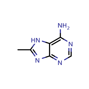 Chemical structure of 8-methyl-7H-purin-6-amine , CAS 22387-37-7, AChemBlock X188028