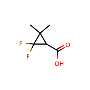 Chemical structure of 2,2-Difluoro-3,3-dimethyl-cyclopropanecarboxylic acid , CAS 131262-35-6, AChemBlock X188031