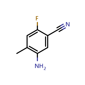 Chemical structure of 5-Amino-2-fluoro-4-methylbenzonitrile , CAS 1426136-04-0, AChemBlock X188035