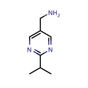 Chemical structure of (2-Isopropyl-5-pyrimidinyl)methanamine , CAS 944899-85-8, AChemBlock X188046