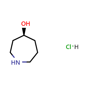 Chemical structure of (4S)-azepan-4-ol hydrochloride , CAS 2416991-36-9, AChemBlock X188049