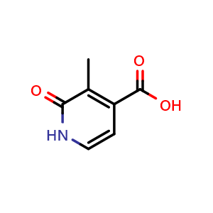 Chemical structure of 3-Methyl-2-oxo-1,2-dihydro-pyridine-4-carboxylic acid , CAS 126798-27-4, AChemBlock X188055