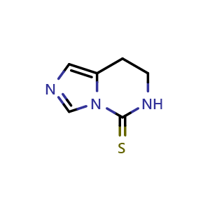 Chemical structure of 7,8-Dihydro-6H-imidazo[1,5-c]pyrimidine-5-thione , CAS 51793-52-3, AChemBlock X188060