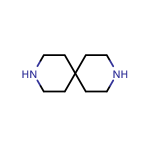 Chemical structure of 3,9-diazaspiro[5.5]undecane , CAS 180-46-1, AChemBlock X188072