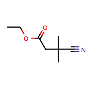 Chemical structure of 3-Cyano-3,3-dimethyl-propionic acid ethyl ester , CAS 100568-19-2, AChemBlock X188080