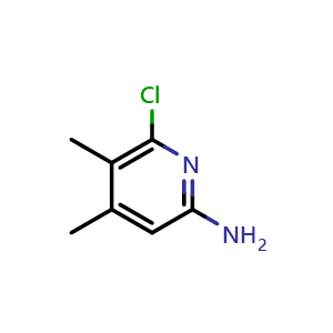 Chemical structure of 6-Chloro-4,5-dimethylpyridin-2-amine , CAS 1083168-75-5, AChemBlock X188091