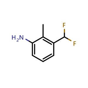 Chemical structure of 3-(difluoromethyl)-2-methylaniline , CAS 61708-25-6, AChemBlock X188092