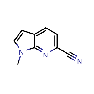 Chemical structure of 1-Methyl-1H-pyrrolo[2,3-b]pyridine-6-carbonitrile , CAS 1824145-96-1, AChemBlock X188093