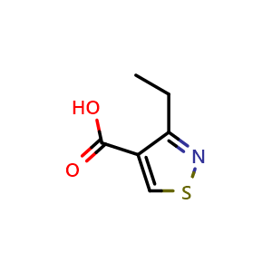 Chemical structure of 3-ethylisothiazole-4-carboxylic acid , CAS 1239844-43-9, AChemBlock X188094