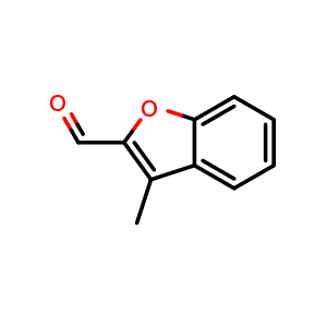 Chemical structure of 3-methylbenzofuran-2-carbaldehyde , CAS 1199-07-1, AChemBlock X188114