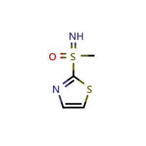 Chemical structure of imino(methyl)(thiazol-2-yl)-l6-sulfanone , CAS 1116339-83-3, AChemBlock X188126