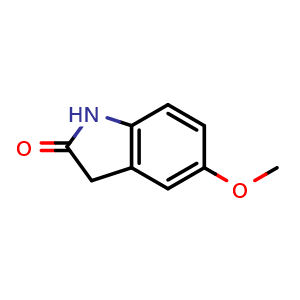 Chemical structure of 5-methoxyindolin-2-one , CAS 7699-18-5, AChemBlock X188130