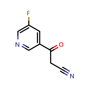 Chemical structure of 3-(5-fluoropyridin-3-yl)-3-oxopropanenitrile , CAS 1205532-07-5, AChemBlock X188138