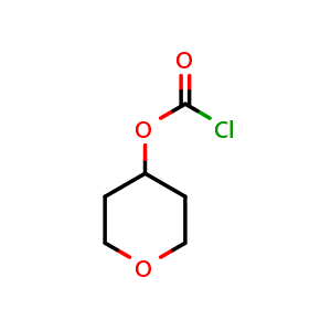 Chemical structure of tetrahydropyran-4-yl carbonochloridate , CAS 89641-80-5, AChemBlock X188144